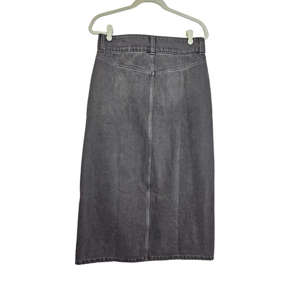 NEW no tags We the Free People 27 Faded Black Maxi Denim Skirt Front Slit - Picture 2 of 5